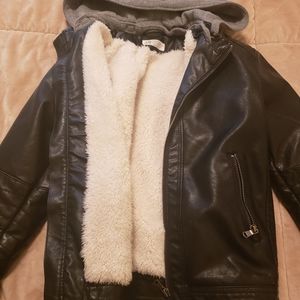 Boys black leather jacket